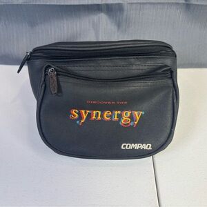 Vintage Compaq “Discover the Synergy” 90s Black Fanny Pack   Retro Tech Promo